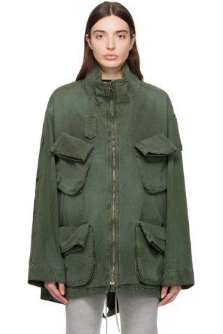 Green Faded Jacket | SSENSE