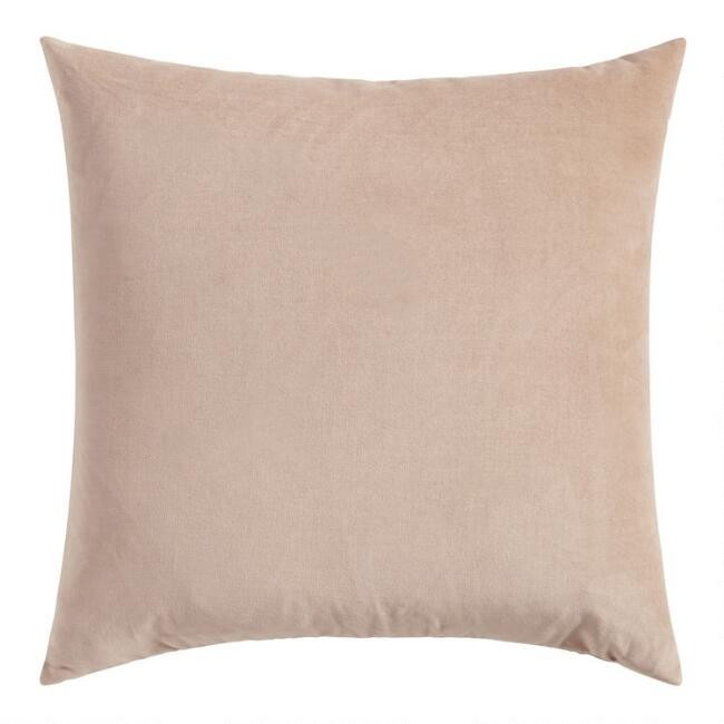 Tan Velvet Throw Pillow | World Market
