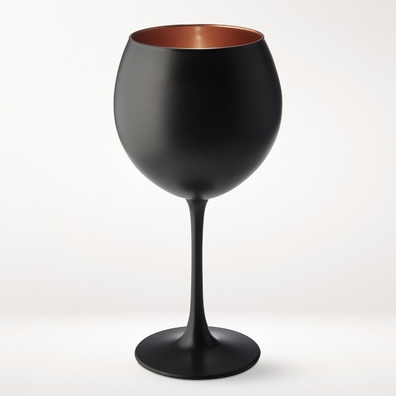 Black Matte &amp; Copper Wine Glasses | Williams-Sonoma