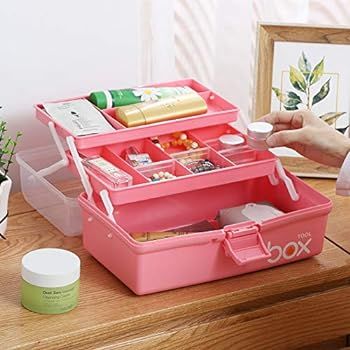 Kinsorcai 12'' Three-Layer Clear Plastic Storage Box/Tool Box, Multipurpose Organizer and Portabl... | Amazon (US)