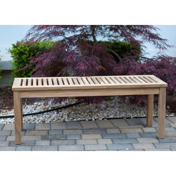 Solid Teak 5-foot Backless Bench | Bed Bath & Beyond