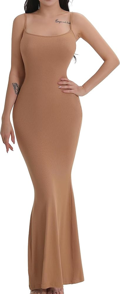AYWA Women’s Sexy Long Slip Dress Soft Lounge Sleeveless Bodycon Ribbed Maxi Dresses | Amazon (US)