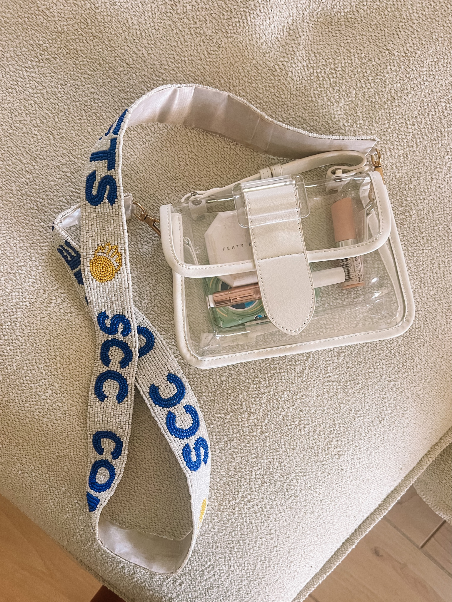 Much requested info~ here is the link to my game day clear bag + strap 🫶🏼🫶🏼
Strap is custom + so cute. 

#LTKitbag #LTKSeasonal #LTKstyletip