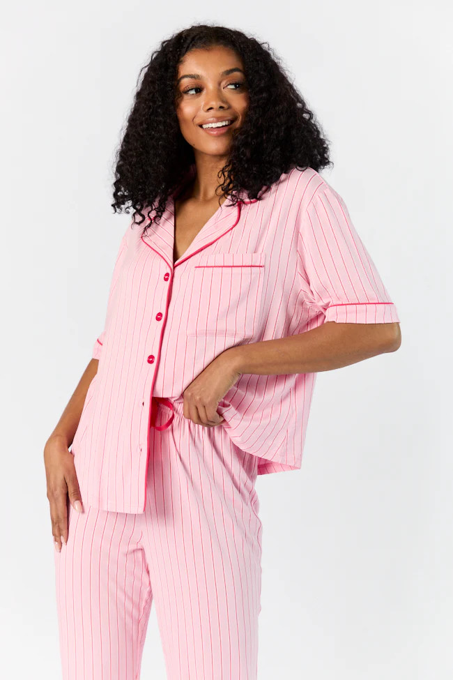 Good To Get Away Pink and Red Stripe Top SALE | Pink Lily
