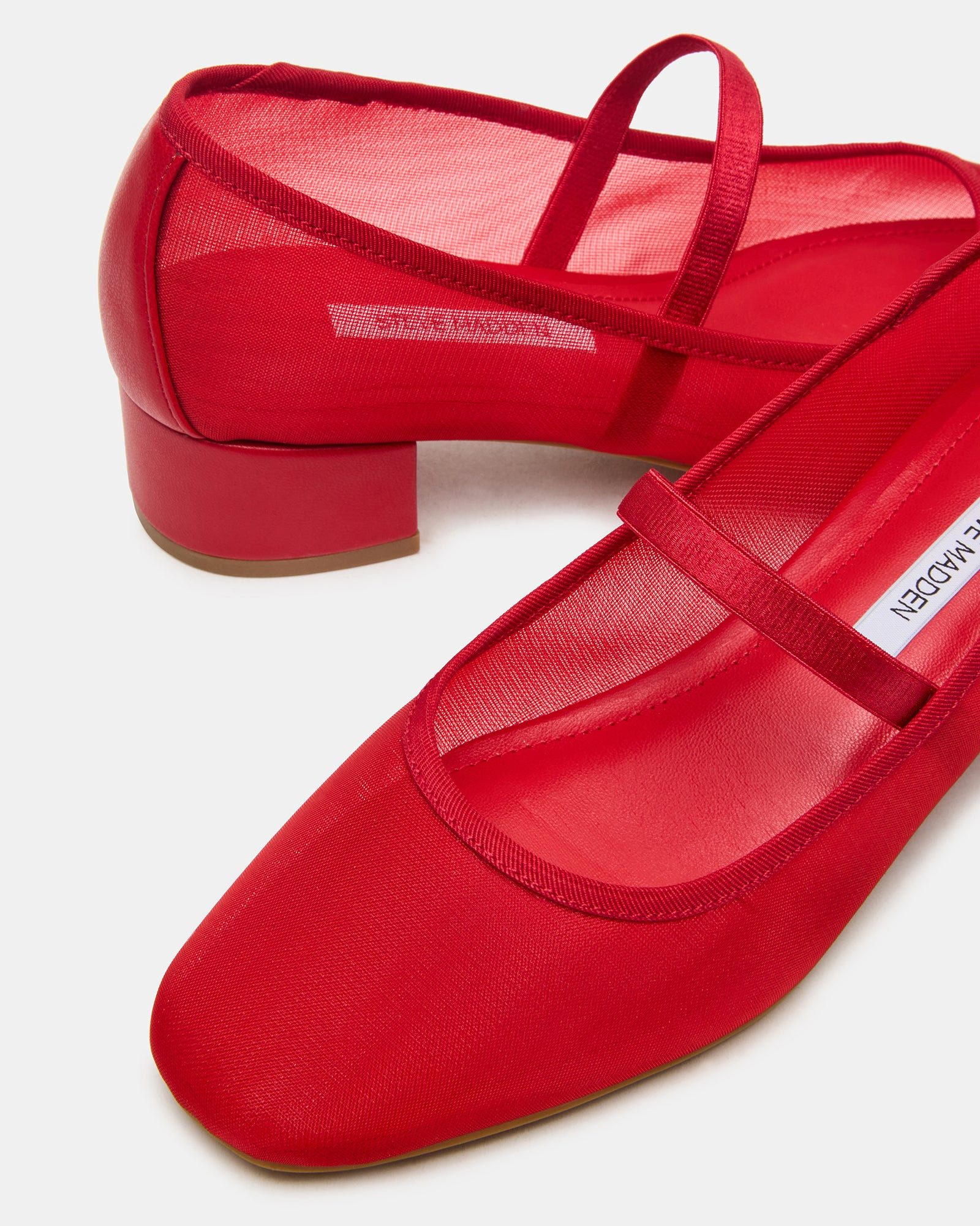 MURAL Red Mary Jane Block Heel Square-Toe Women's Heel | Steve Madden (US)