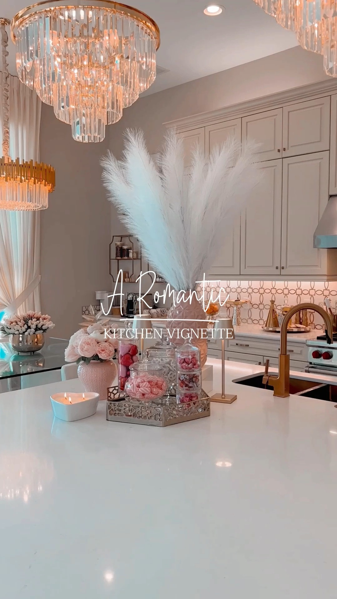 It’s time to add a touch of romanticism to my kitchen! I am not going full into Valentine’s Day, but I like to place hints here and there around the house. The pastel colors, the little hearts, the roses, and the peonies call for romance and (yes, please) Spring. This ensemble is certainly girly, but my husband loves to see it on our island every day, so it’s suitable for the whole family! Do you decorate for Valentine’s Day? 

#LTKSeasonal #LTKhome