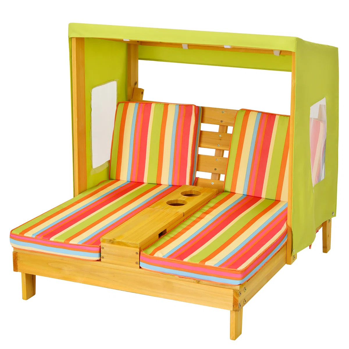 Kids 10'' Wood Outdoor Table Or Chair Hanging Chaise Lounger and Ottoman | Wayfair North America