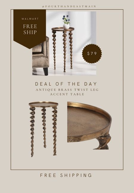 deal of the day // amazing antique bronze twist leg accent table under $80

#LTKhome