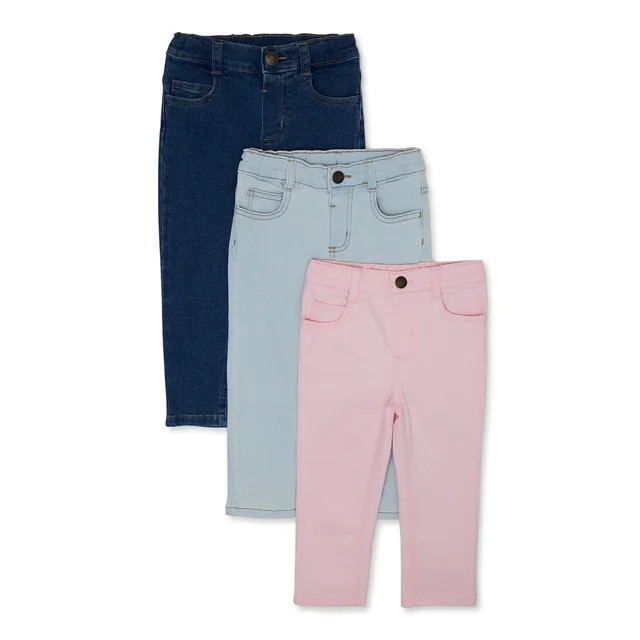 Garanimals Toddler Girl Denim and Twill Pant Multipack, 3-Pack, Sizes 12M-5T | Walmart (US)
