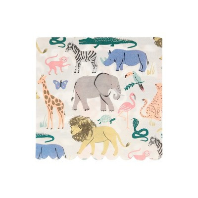 Meri Meri Safari Animals Large Napkins (Pack of 20) | Target