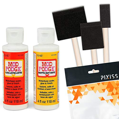 Mod Podge Decoupage Starter Kit, Gloss and Matte Medium with 3 Pixiss Foam Brushes, Waterproof for Puzzles, Wood and More | Amazon (US)