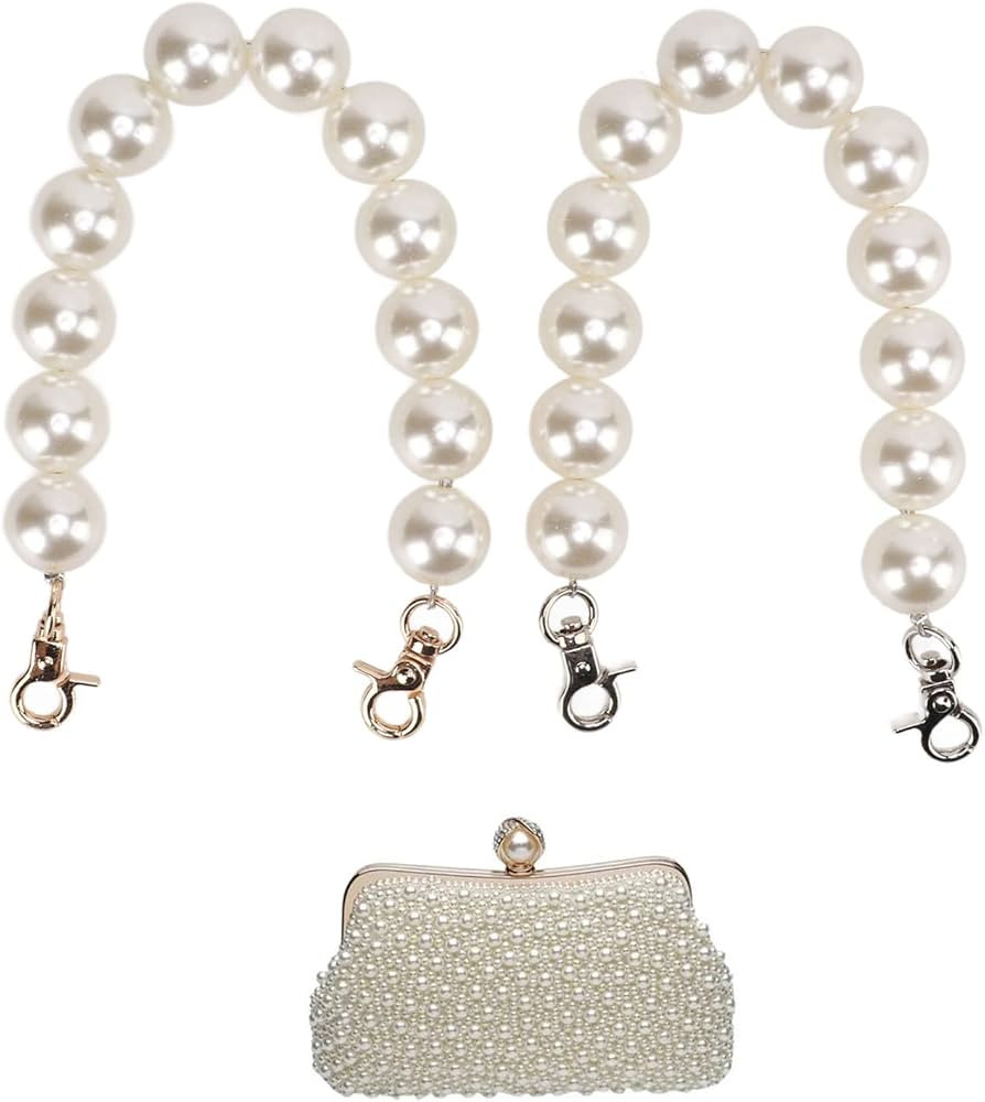 2PCS Pearl Bag Chain for Handbag Short Handle Replacement Bag Strap Charm Chain DIY Strap Detacha... | Amazon (US)