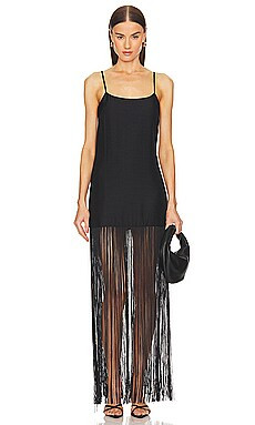 SIMONMILLER Zodiac Fringe Gown in Black from Revolve.com | Revolve Clothing (Global)