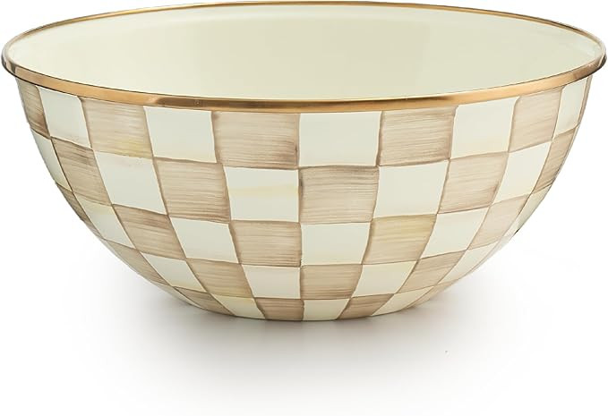MACKENZIE-CHILDS Enamel Everyday Bowl, Serving Bowl for Entertaining, Large, Brown-and-White Moch... | Amazon (US)