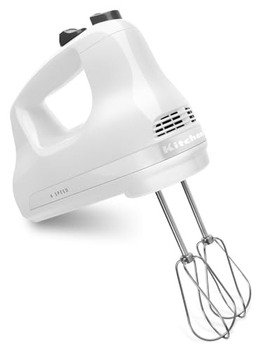 KitchenAid KHM512WH 5-Speed Ultra Power Hand Mixer, White, 8x7x5 | Amazon (US)