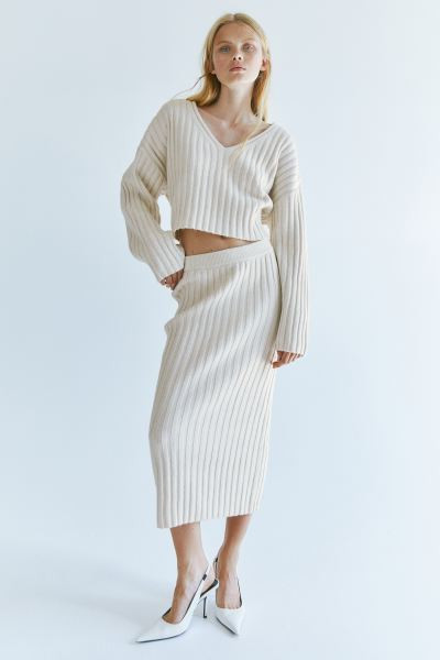 Rib-knit skirt | H&M (UK, MY, IN, SG, PH, TW, HK)