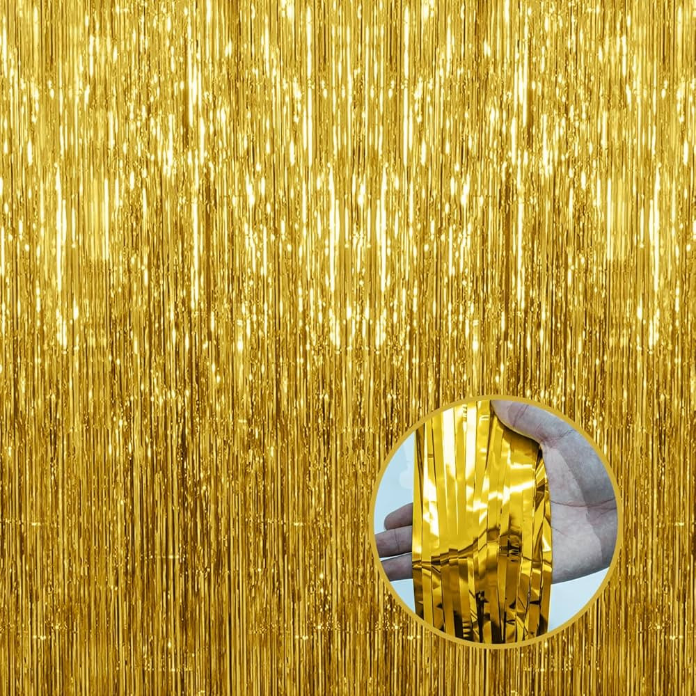 Gold Foil Fringe Curtains 3pack Tinsel Backdrop Party Streamers Door Curtains Photo Backdrop for ... | Amazon (CA)