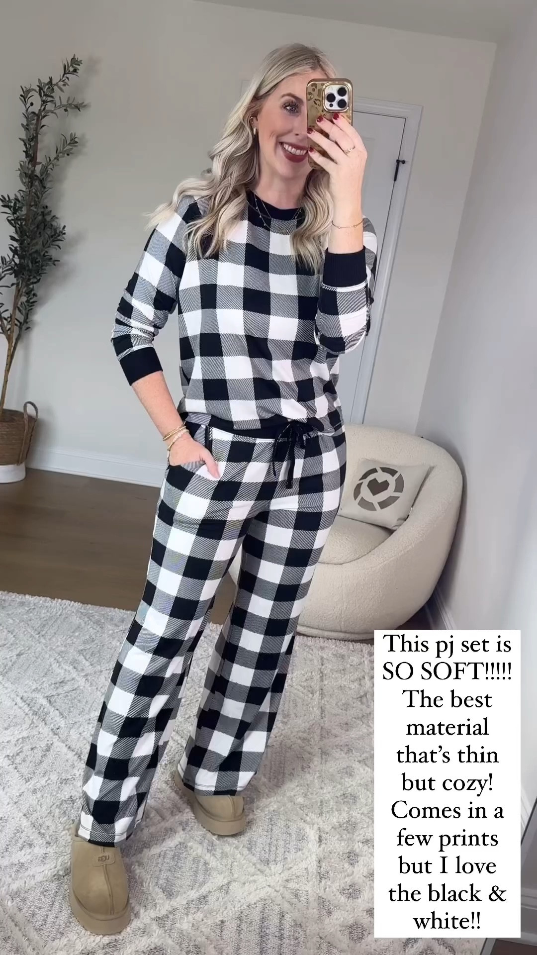Walmart try on, joyspun pajamas, pj set, black and white Buffalo plaid 

Medium 

#LTKSeasonal #LTKVideo #LTKFindsUnder50