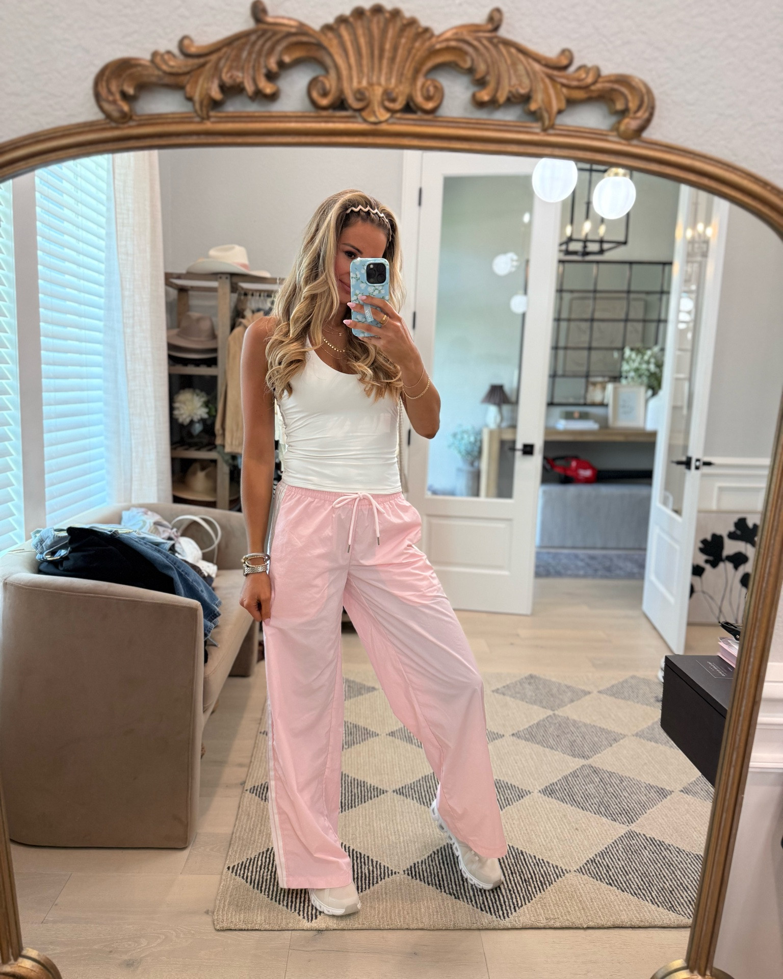 Obsessed with these track pants

#LTKTravel #LTKootd #LTKActive