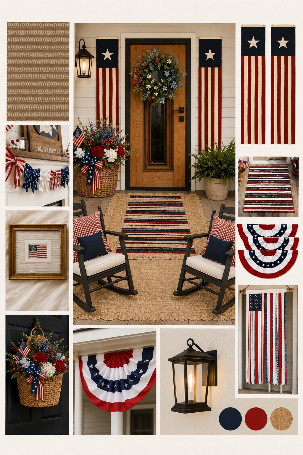 Transform your front porch into a cozy patriotic retreat with affordable Walmart finds! ❤️🤍💙 From vintage-inspired banners and layered rugs to charming porch décor, these pieces make decorating for the Fourth of July simple and beautiful. Which item would you add to your porch first?

✨ Save this for your summer decorating inspiration and follow for more budget-friendly home finds!

#LTKHome #LTKSeasonal #LTKdayinmylife