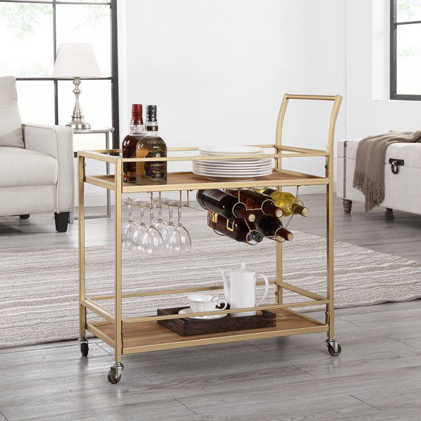 FirsTime & Co.® Francesca Bar Cart, American Crafted, Gold, 30 x 13 x 32.5 in, (70095) | Walmart (US)