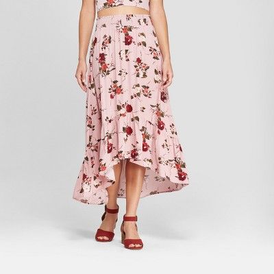 Women's High-Low Hem Ruffle Floral Midi Skirt - Xhilaration™ | Target