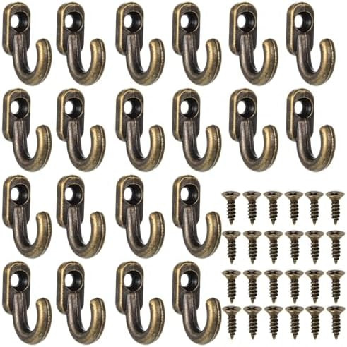 20 Pcs Small Key Hooks, Key Holder Zinc Alloy Wall Mount Hooks with Screws Bronze Utility Hangers... | Amazon (US)