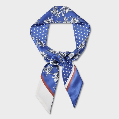 Floral Printed Skinny Scarf - A New Day™ Blue | Target