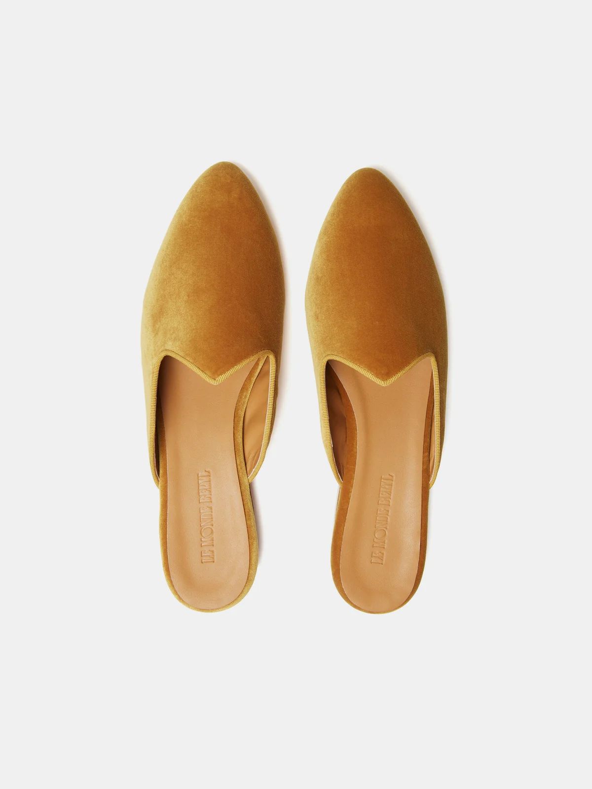 Venetian Mule in Gold Velvet | Over The Moon