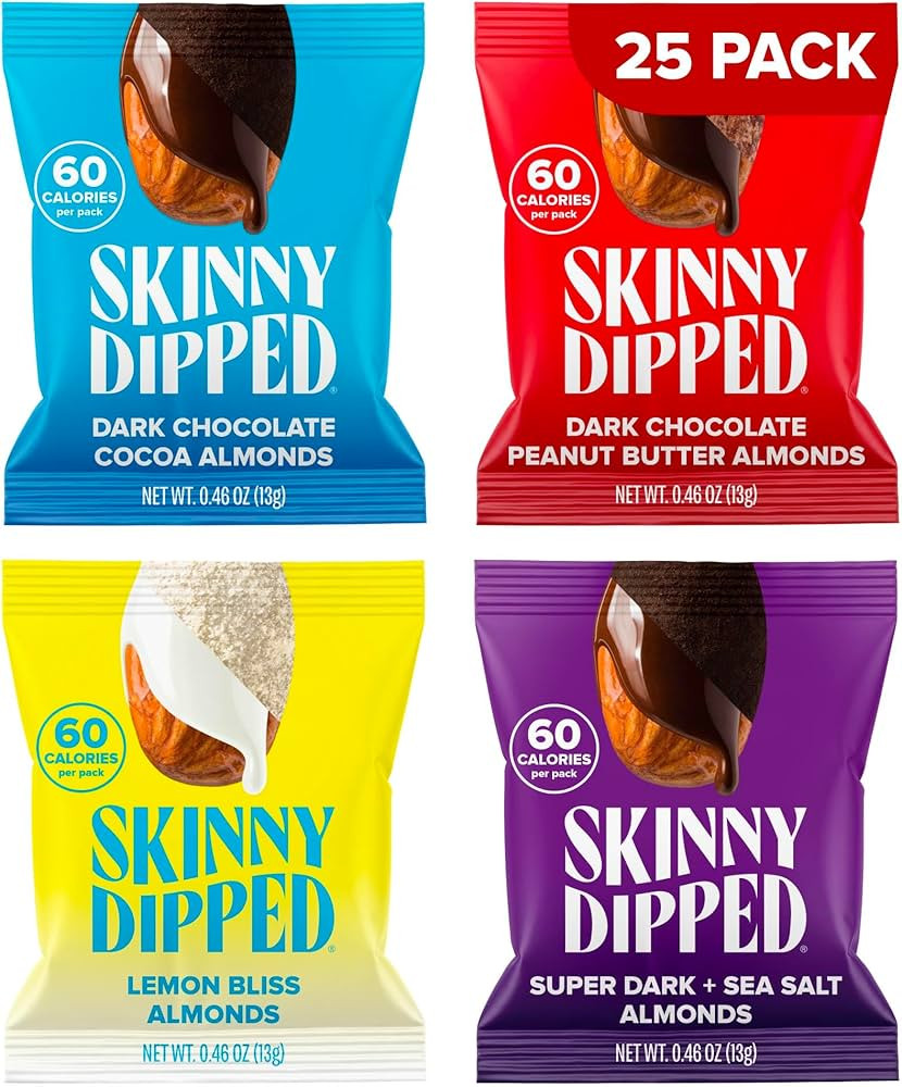 SkinnyDipped Snack Attack Minis Almond Variety Pack, Healthy Snack, Plant Protein, Gluten Free, 0... | Amazon (US)