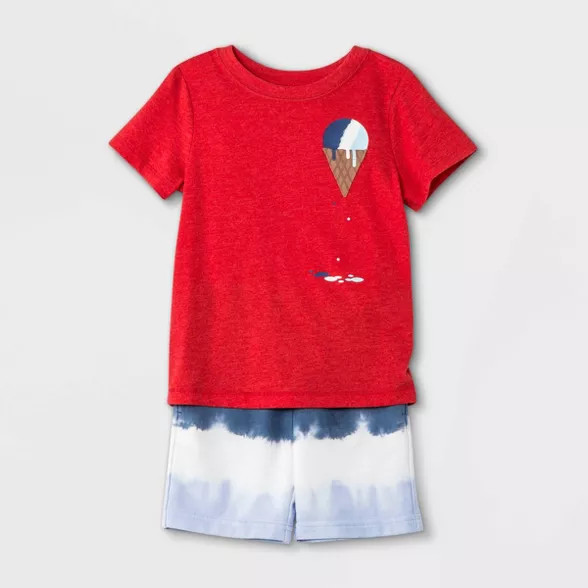Toddler Boys' Ice Cream Short Sleeve T-Shirt and French Terry Tie-Dye Shorts Set - Cat & Jack™ ... | Target