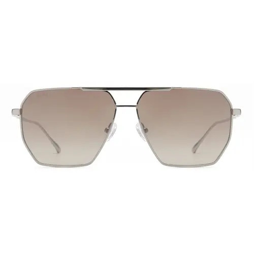 12PM STUDIOS London Metal Sunglasses in Silver/brown at Nordstrom | Nordstrom