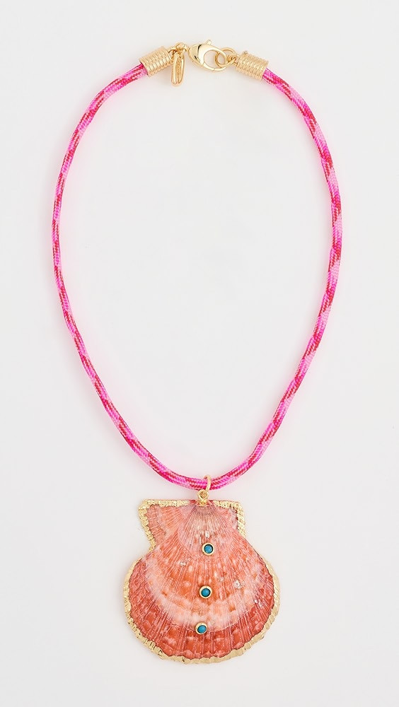 Dark Pink Rope Seashell Necklace | Shopbop