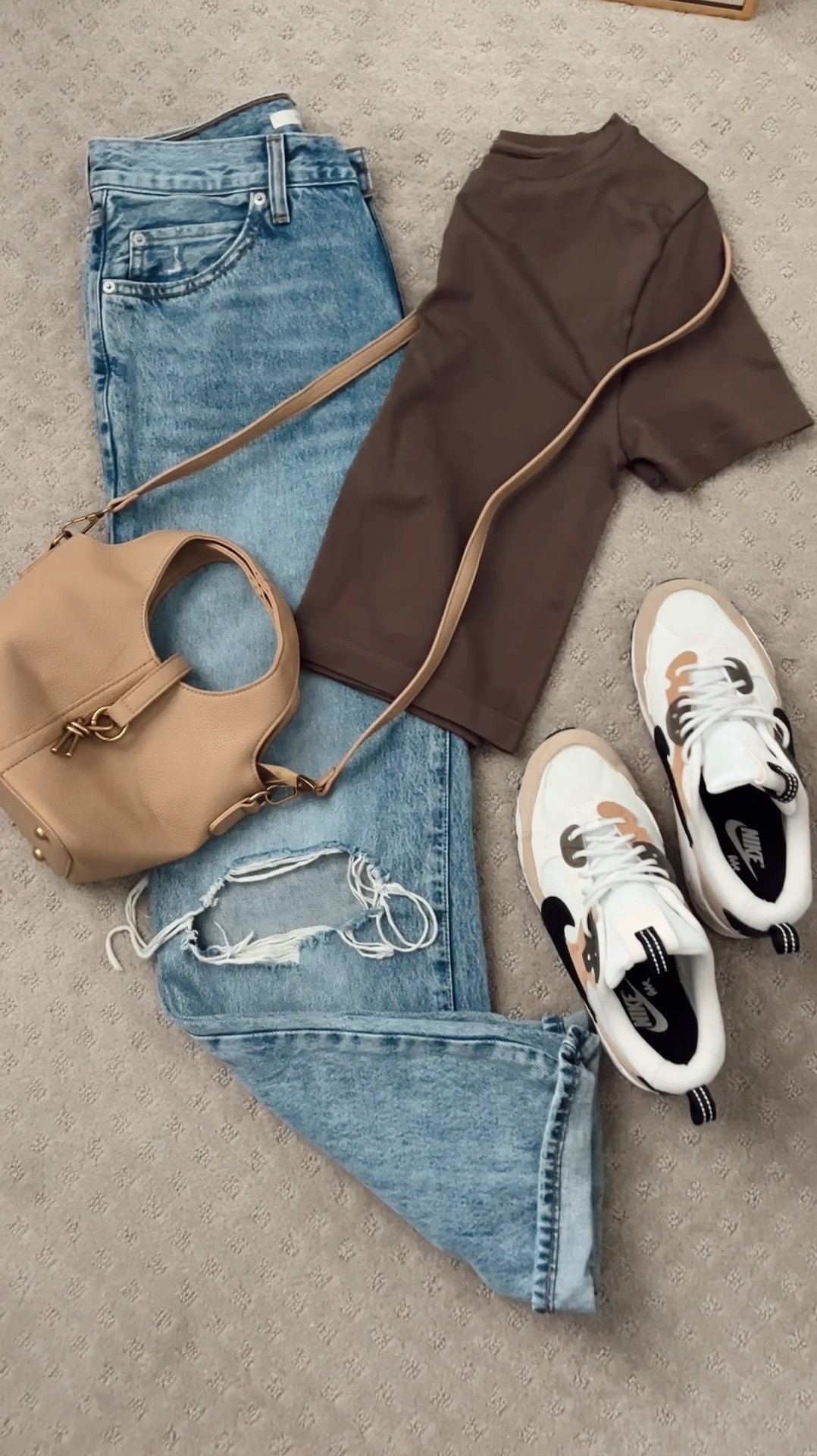 Outfit Inspo 

Target tee that looks & feels like Skims.  90’s denim / purse from Amazon.
Paired with the viral neutral Nikes! 

#LTKShoeCrush #LTKStyleTip #LTKItBag
