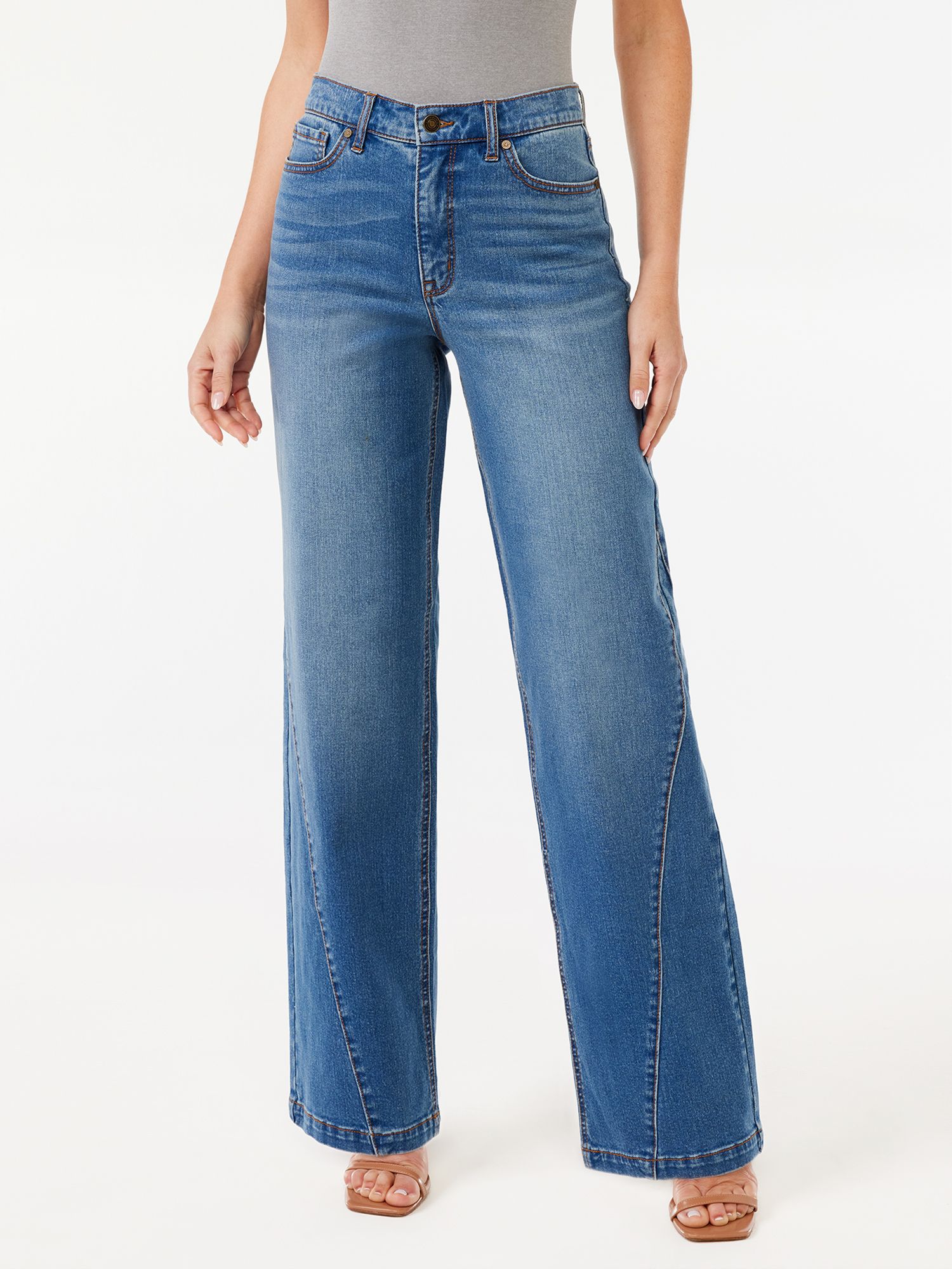 Sofia Jeans by Sofia Vergara Women's Diana Super High Rise Palazzo Jeans with Gusset - Walmart.co... | Walmart (US)