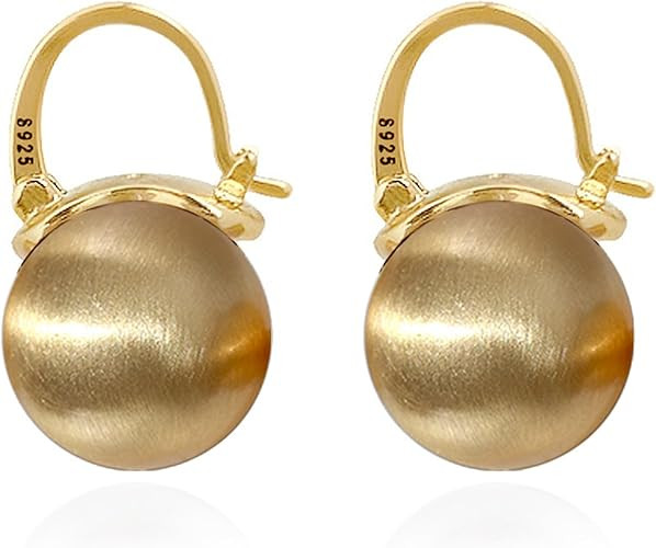 OwMell Elegant 925 Sterling Silver Pearl Drop Earrings Dangle Stud Gold Plated Earrings for Women... | Amazon (US)