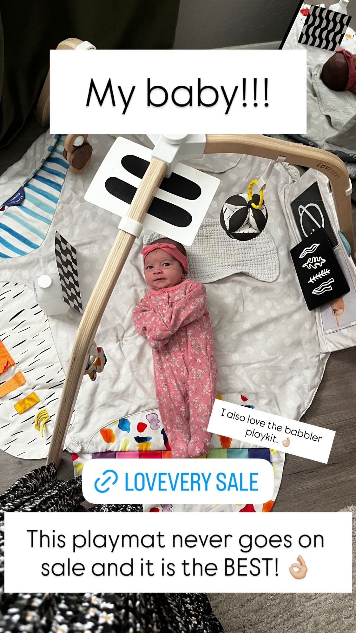 My baby!!! This playmat never goes on sale and it is the BEST! 👌🏼 @lovevery  I also love the babbler playkit. 👌🏼