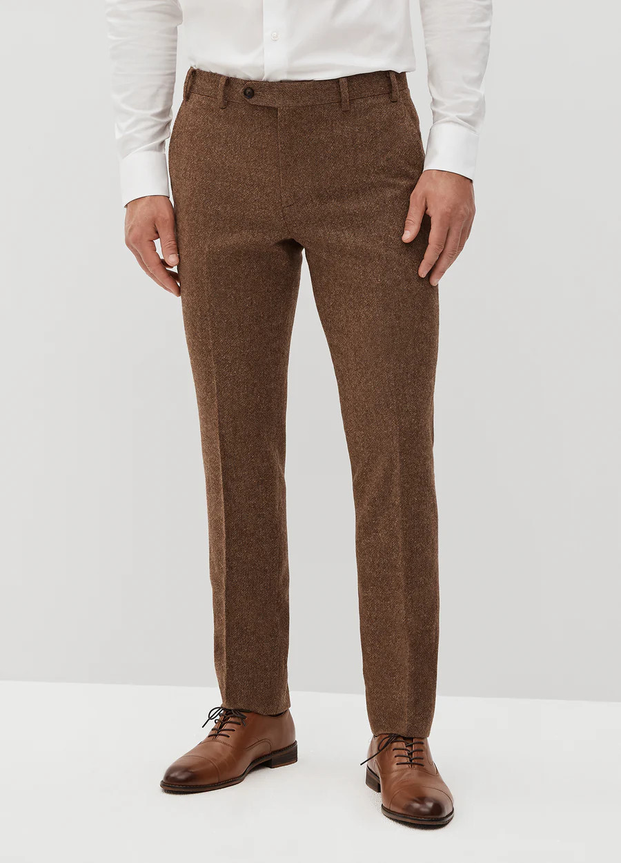 Men's Brown Tweed Suit Pants | SuitShop