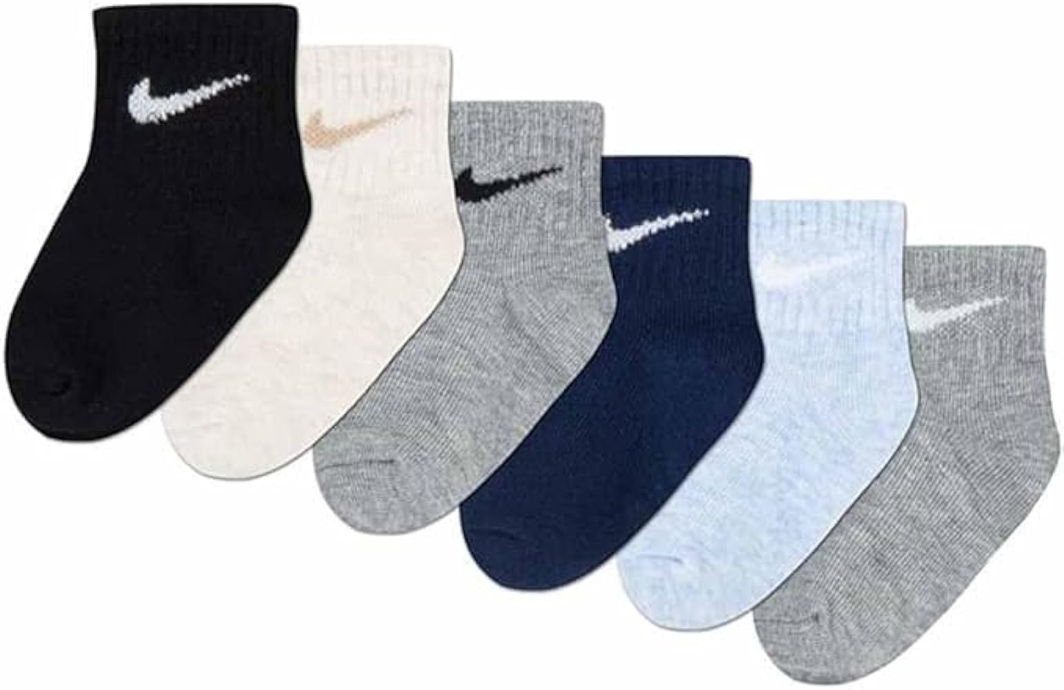 Nike Toddler Socks 6-Pack (US, Age, 2 Years, 4 Years, Blue/Grey/Tan/Black) | Amazon (US)