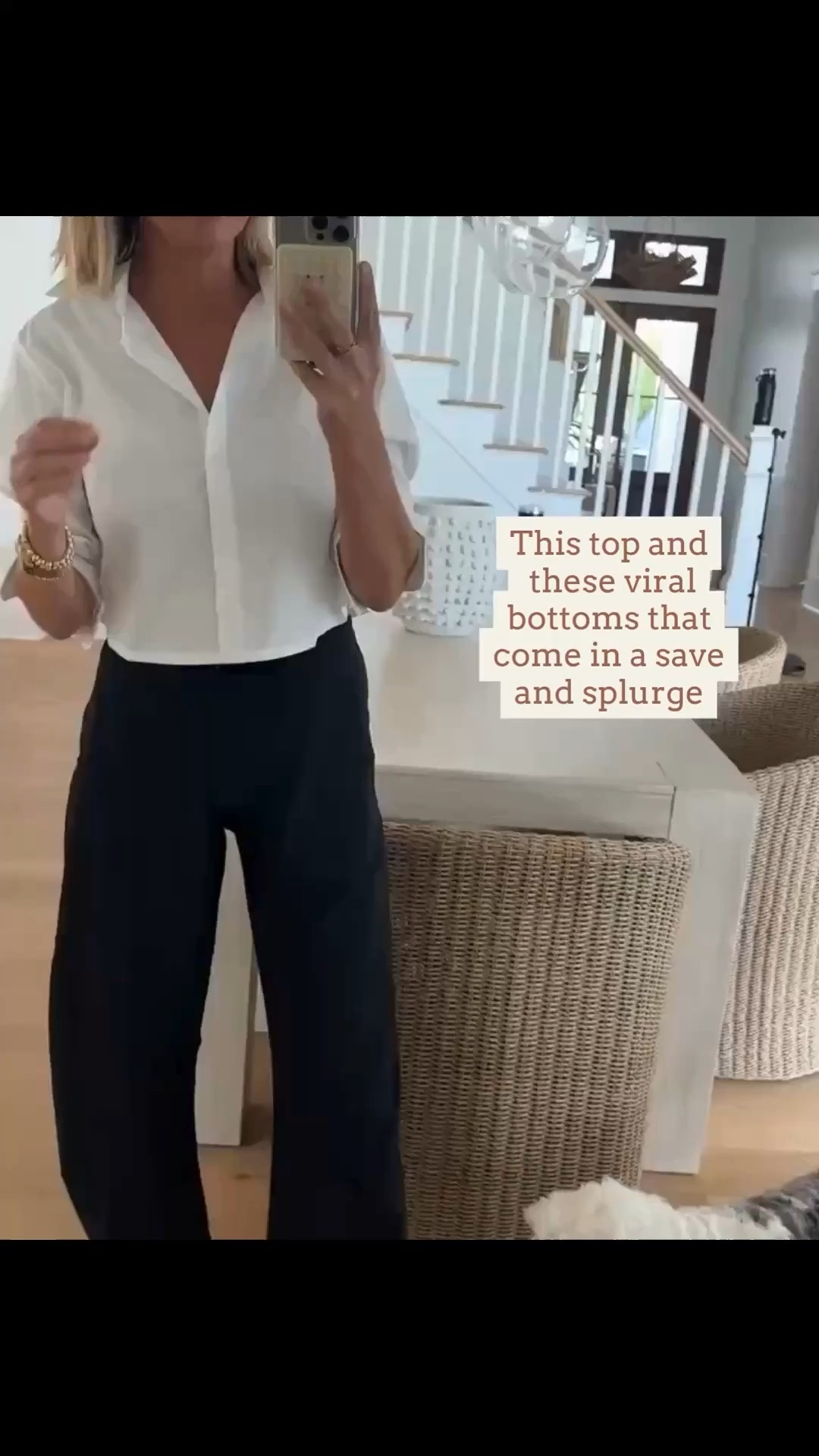 This top and viral pants that come in both save and splurge  🙌🏻🙌🏻￼

#LTKdayinmylife #LTKSeasonal #LTKootd