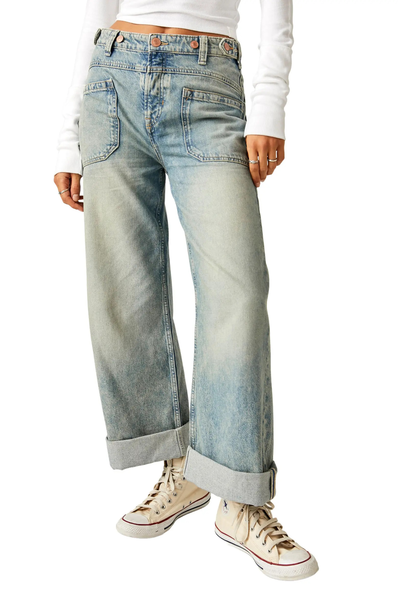 We the Free Palmer Cuffed Baggy Jeans (Women) | Nordstrom | Nordstrom