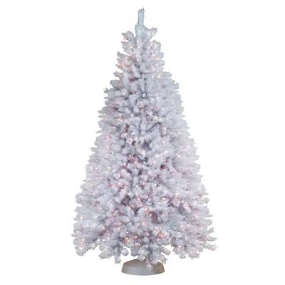 Crystal White Spruce 7.5' Artificial Christmas Tree with 495 LED White Lights with Stand | Wayfair North America