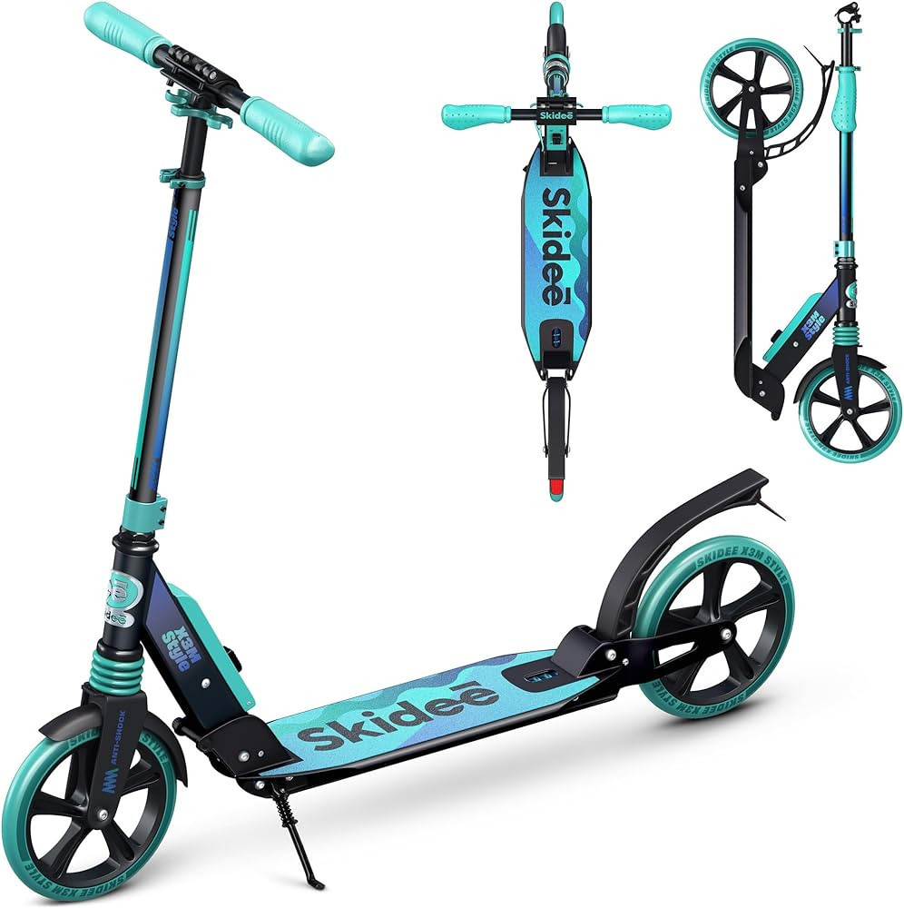 Skidee Scooter for Adults and Teens – Adjustable Height, Kids, Folding Scooter, Large Sturdy Wh... | Amazon (US)