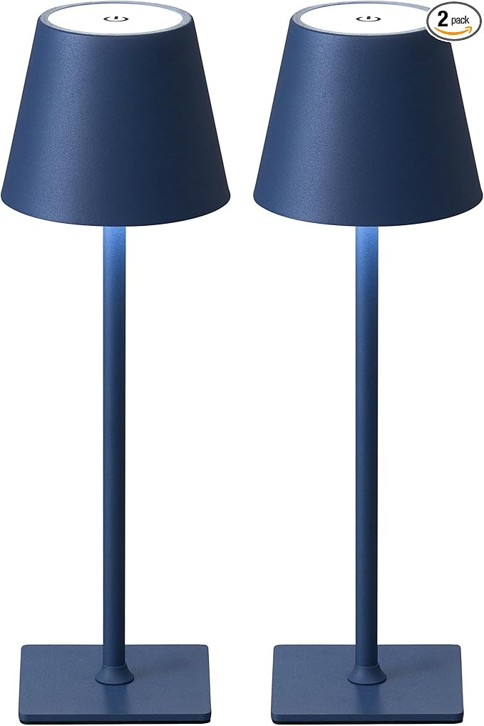 KDG 2 Pack Cordless Table Lamp,Portable LED Desk Lamp, 5000mAh Battery Operated, 3 Color Stepless... | Amazon (US)