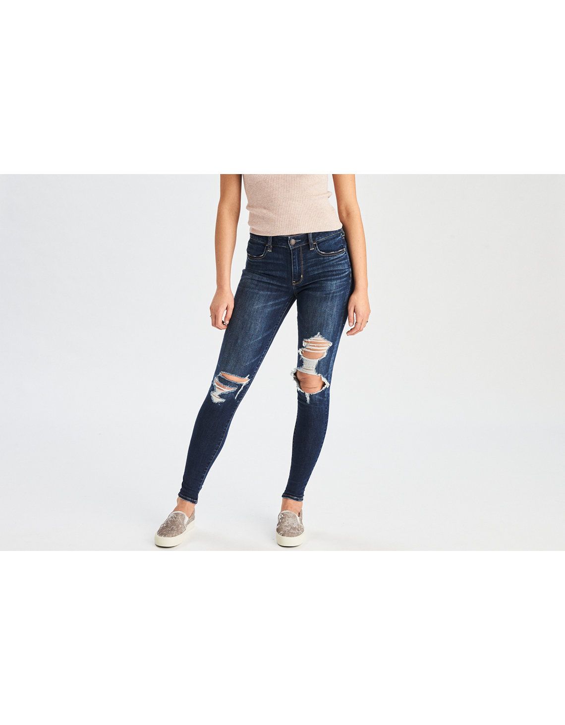 AE Denim X High-Waisted Jegging, Midnight Dreamer | American Eagle Outfitters (US & CA)