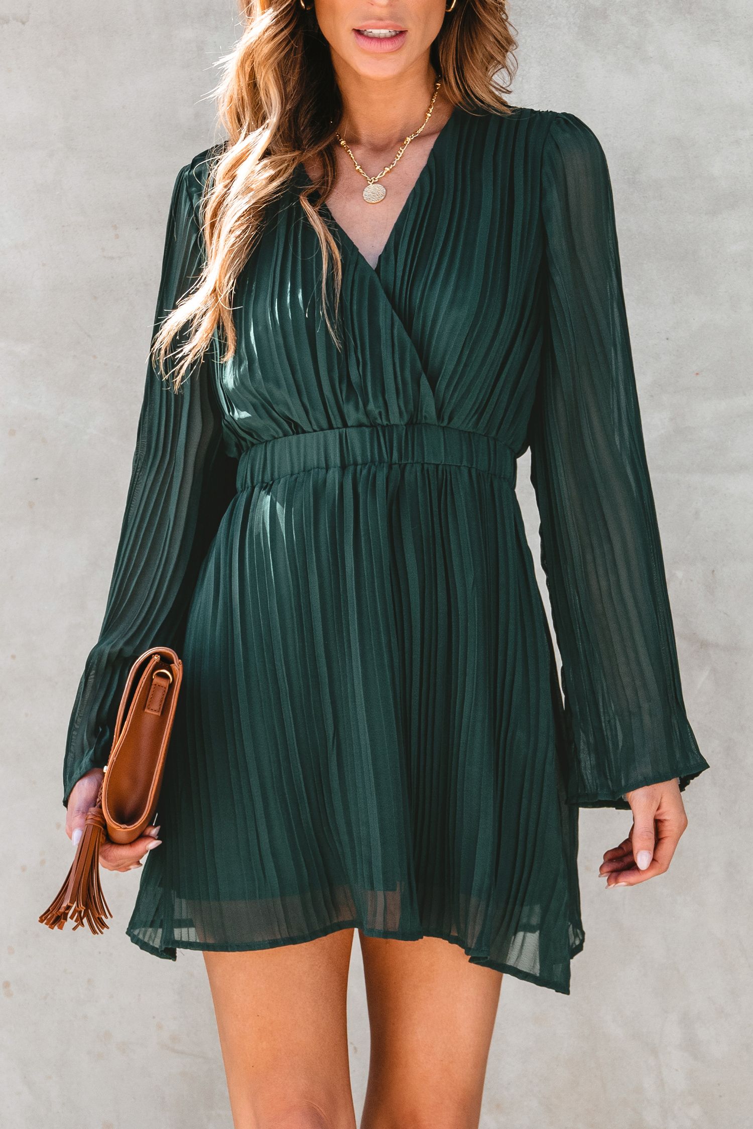 Pleated Belted Mini Dress | Cupshe US