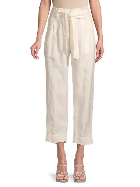 Paperbag High-Rise Linen-Blend Pants | Saks Fifth Avenue OFF 5TH