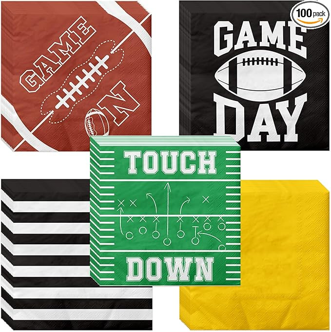 100pcs Football Napkins Disposable Football Paper Luncheon Napkins Set for Football Party Decorat... | Amazon (US)