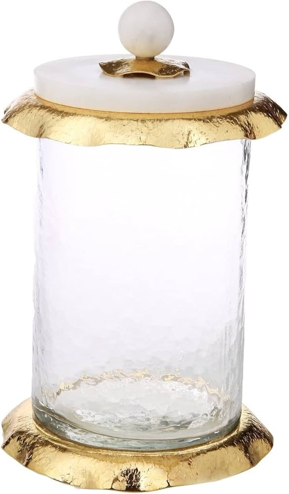 Medium Glass Canister with Marble and Gold | Amazon (US)