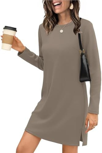 SAMPEEL Dresses for Women 2025 Casual Long Sleeve Cozy Tshirt Dress Fashion Fall Outfits | Amazon (US)